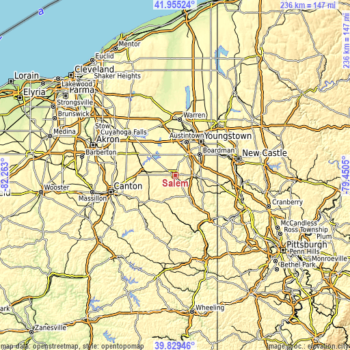 Topographic map of Salem