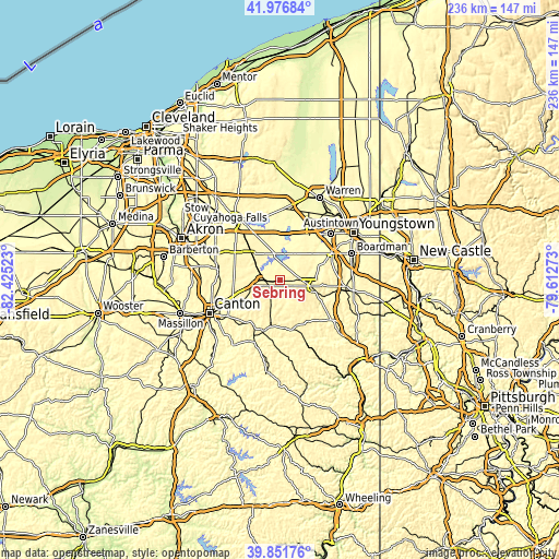 Topographic map of Sebring