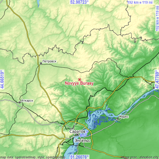 Topographic map of Novyye Burasy
