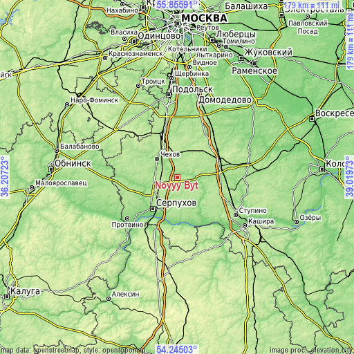 Topographic map of Novyy Byt