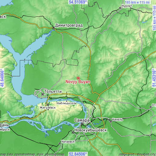 Topographic map of Novyy Buyan