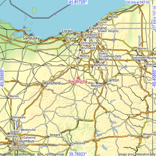 Topographic map of Smithville