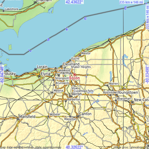 Topographic map of Solon