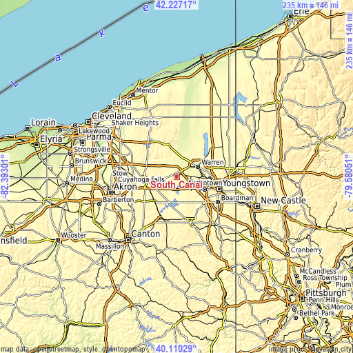 Topographic map of South Canal