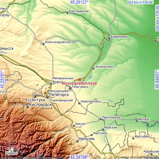 Topographic map of Novozavedennoye