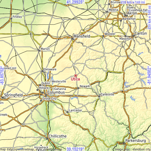 Topographic map of Utica