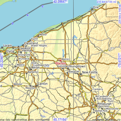 Topographic map of Warren