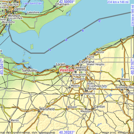 Topographic map of Westlake