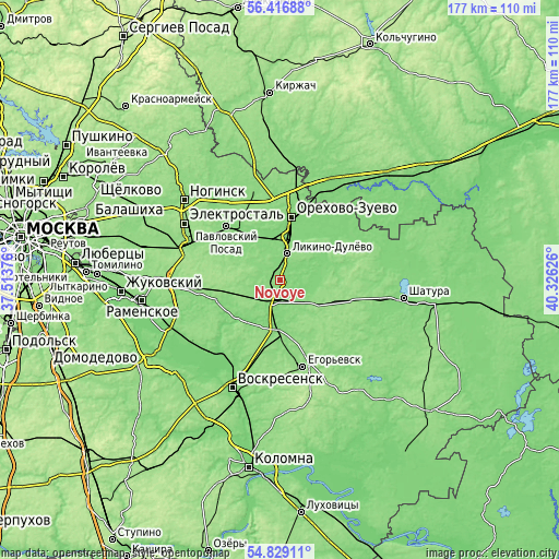 Topographic map of Novoye