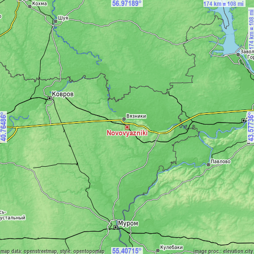 Topographic map of Novovyazniki