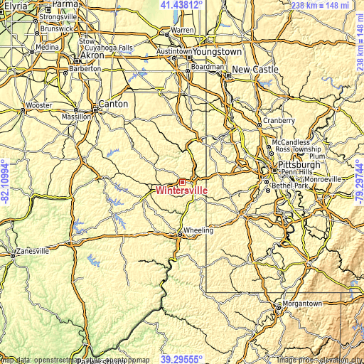 Topographic map of Wintersville