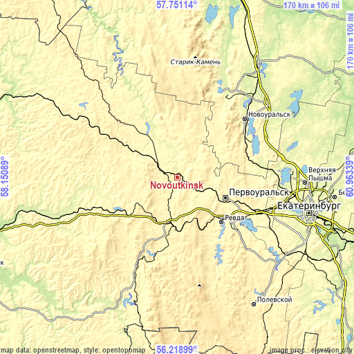 Topographic map of Novoutkinsk