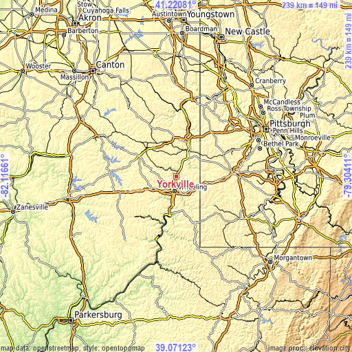 Topographic map of Yorkville