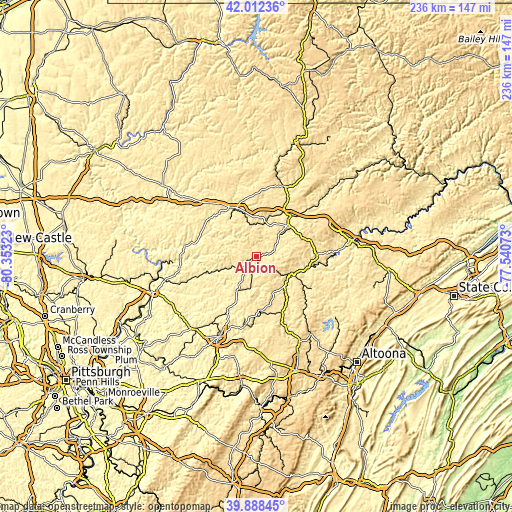 Topographic map of Albion