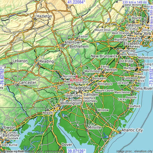 Topographic map of Ambler