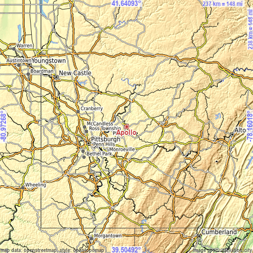 Topographic map of Apollo