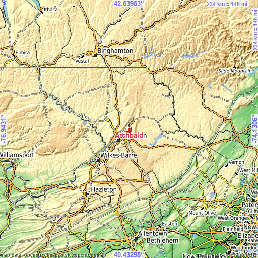 Topographic map of Archbald