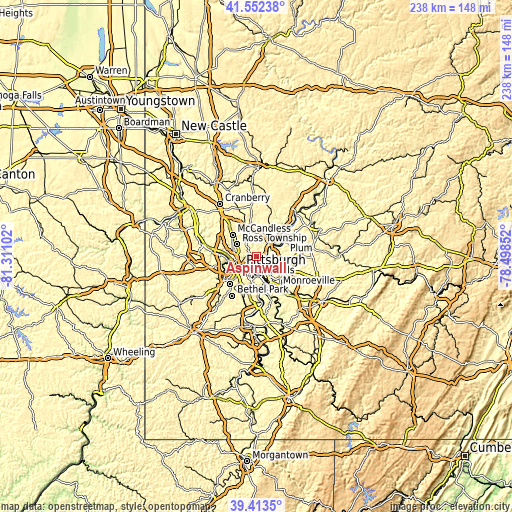Topographic map of Aspinwall