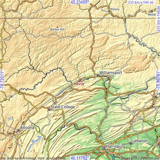 Topographic map of Avis