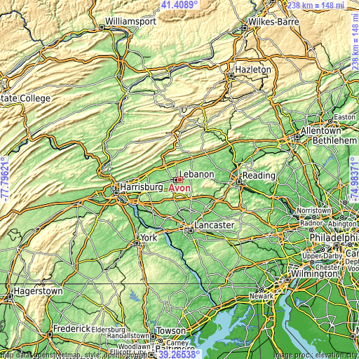 Topographic map of Avon