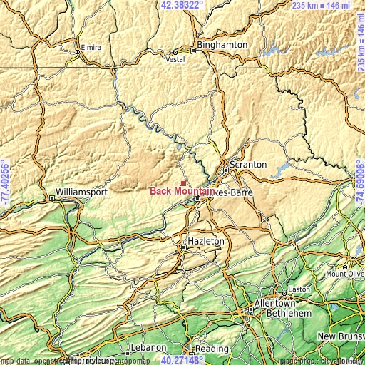 Topographic map of Back Mountain