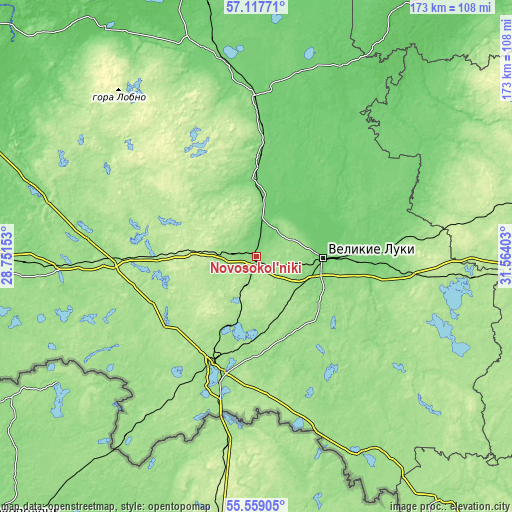 Topographic map of Novosokol’niki