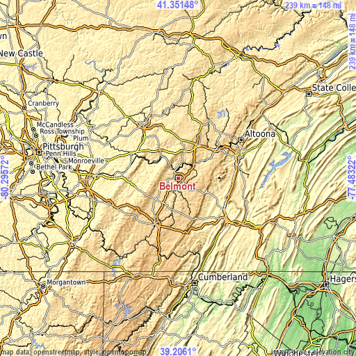 Topographic map of Belmont