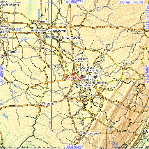Topographic map of Ben Avon