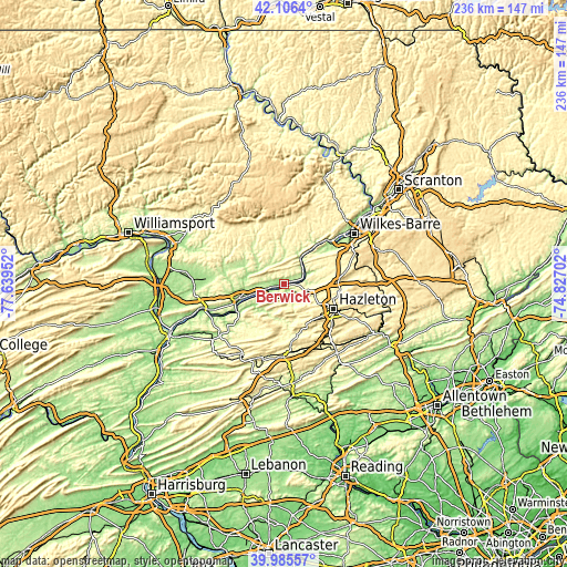 Topographic map of Berwick