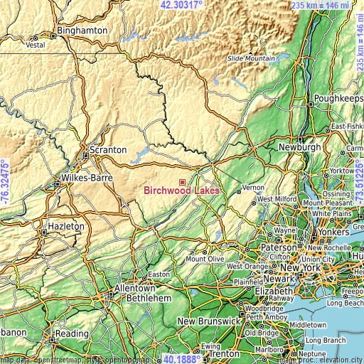 Topographic map of Birchwood Lakes