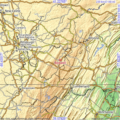 Topographic map of Boswell