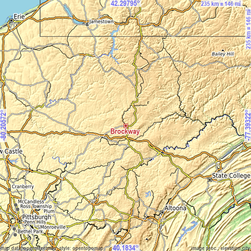 Topographic map of Brockway