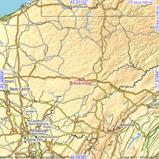 Topographic map of Brookville