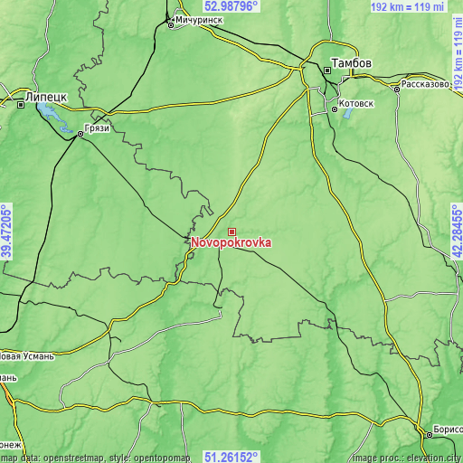 Topographic map of Novopokrovka