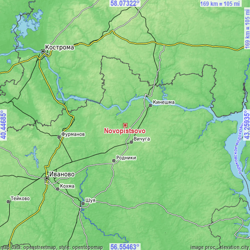 Topographic map of Novopistsovo