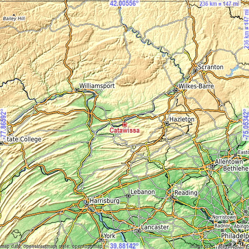 Topographic map of Catawissa