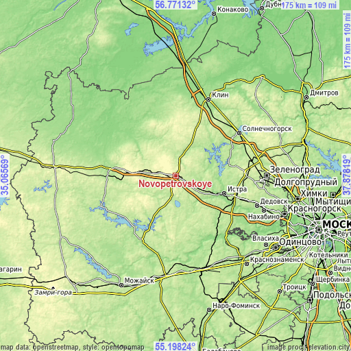 Topographic map of Novopetrovskoye