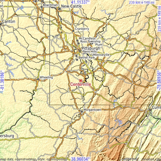 Topographic map of Centerville