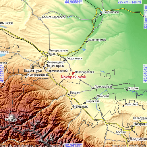 Topographic map of Novopavlovsk