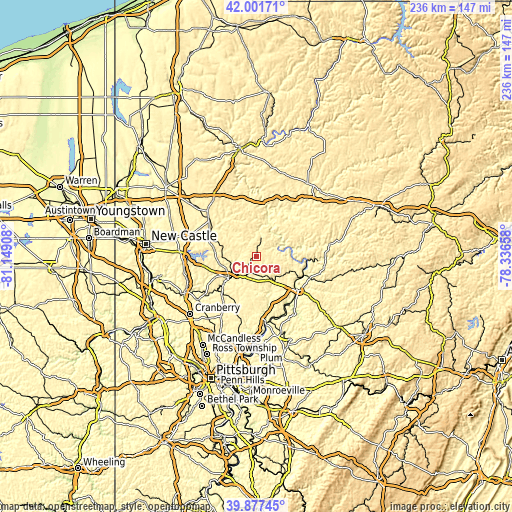 Topographic map of Chicora