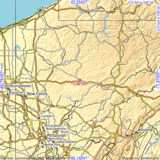 Topographic map of Clarion