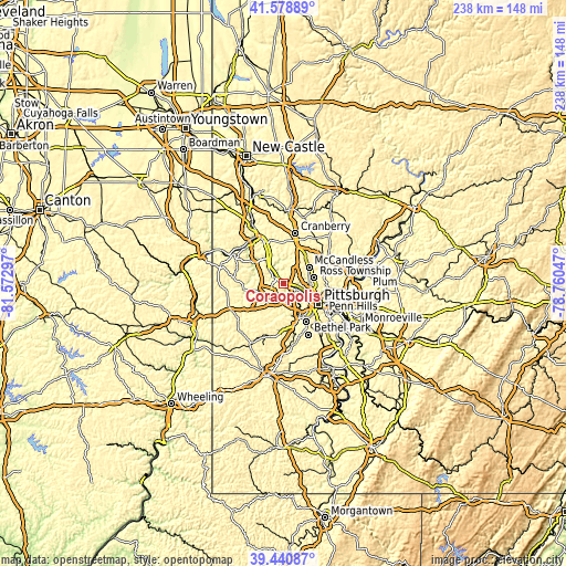 Topographic map of Coraopolis