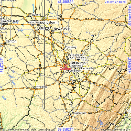 Topographic map of Crafton