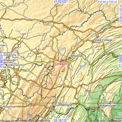 Topographic map of Cresson