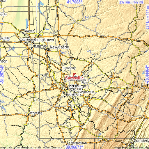 Topographic map of Curtisville