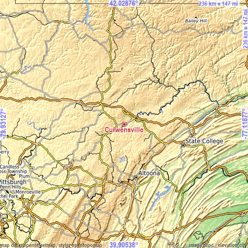 Topographic map of Curwensville