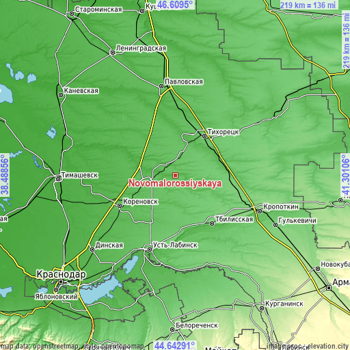 Topographic map of Novomalorossiyskaya