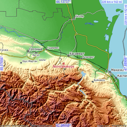 Topographic map of Novolakskoye