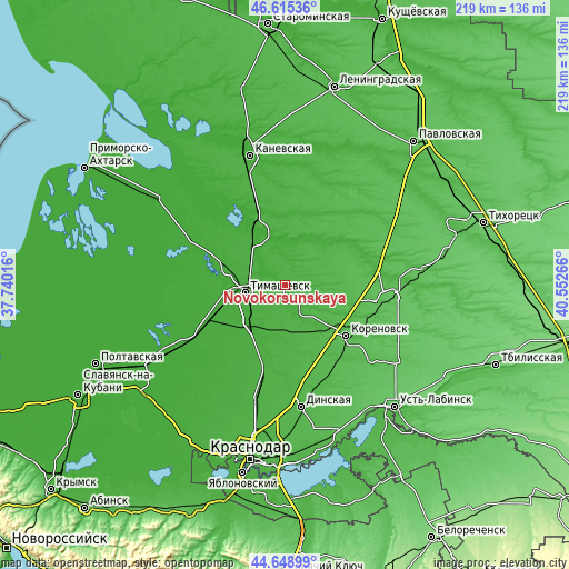 Topographic map of Novokorsunskaya