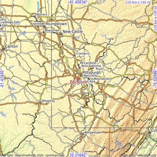Topographic map of Dormont